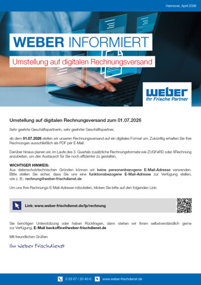 Umstellung auf digitalen Rechnungsversand