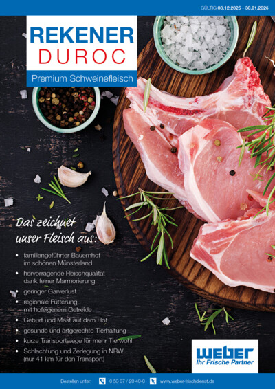 Rekener Duroc - Premium Schweinefleisch von Weber