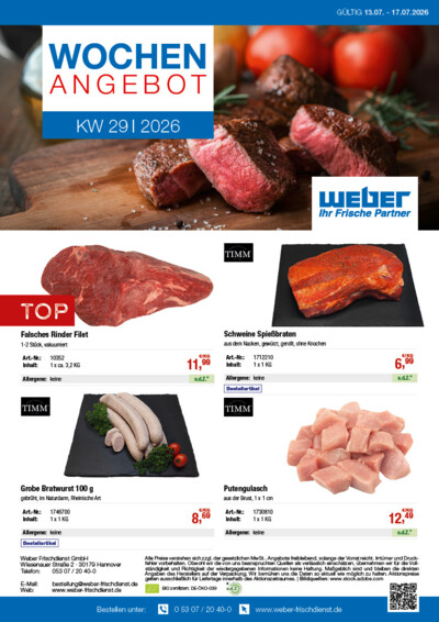 Wochenangebot von WEBER