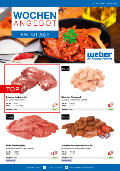Wochenangebot von WEBER