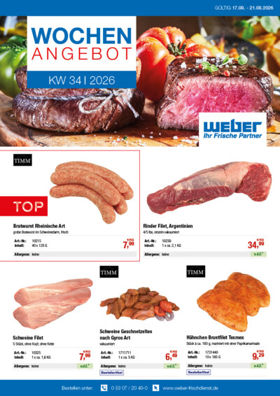 Wochenangebot von WEBER