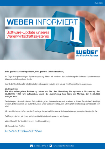 Software-Update unseres Warenwirtschaftssystems