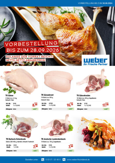 WEBER Gänse Vorverkauf